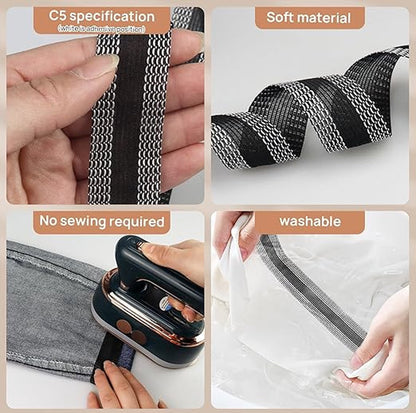 Iron-on tape - Shorten trousers - Shortening hem tape - Black - 5 meters V1188-NK-BOL-172
