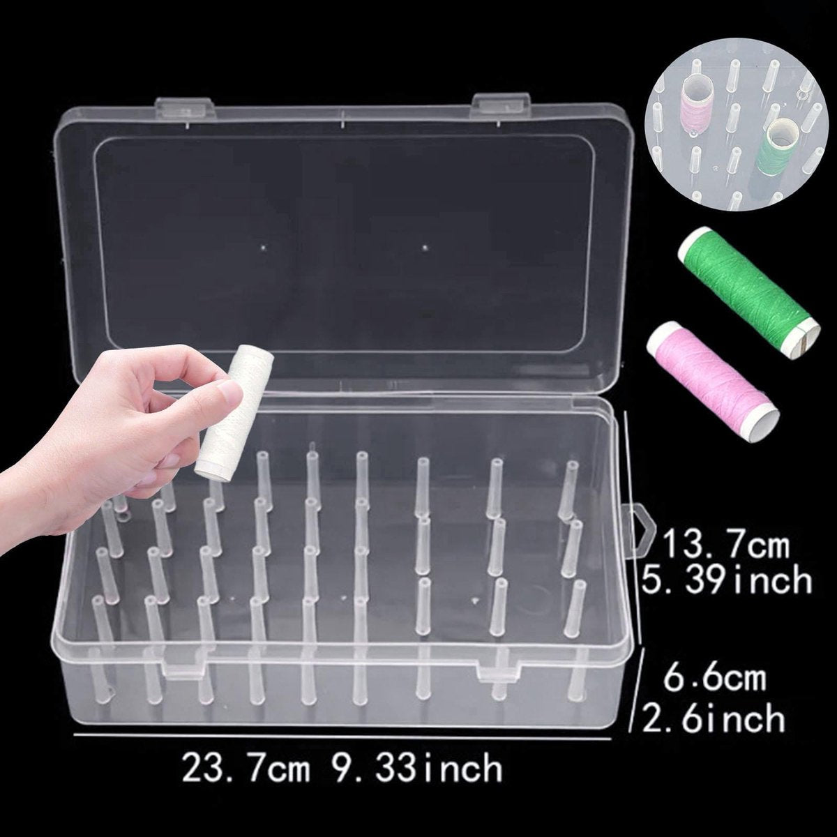 Sewing Thread Storage Box - 2 Box Organizer for Sewing Machine Thread and Sewing Accessories - DIY Sewing Kit V1188-NK-BOL-178