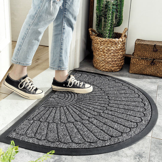 Rubber doormat - Semi-circular - Outdoor Anti-slip Washable Doormat - Rain - Outdoor - Indoor doormat - Dark V1188-NK-BOL-18