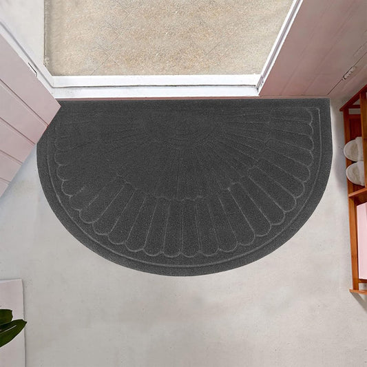 Rubber doormat - Semi-circular - Outdoor Anti-slip Washable Doormat - Rain - Outdoor - Indoor doormat - Dark V1188-NK-BOL-18