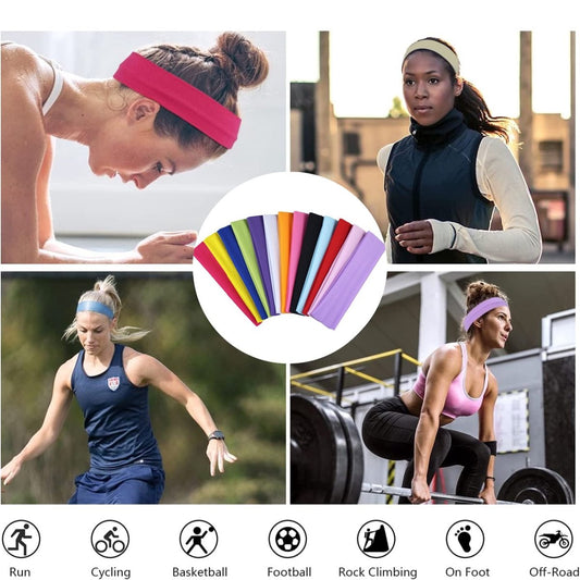 Headband - 20 Pieces - Sports Headbands - Headband - Adults - Yoga Headbands - Elastic Non-Slip - Fitness - V1188-NK-BOL-183