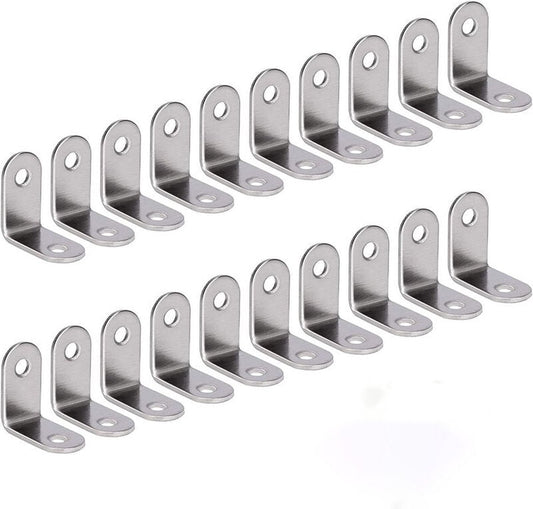 Corner connectors - 20 pieces - 30 x 30 x 16 mm - corner brackets - Reinforcement angle - Corner anchors - V1188-NK-BOL-184