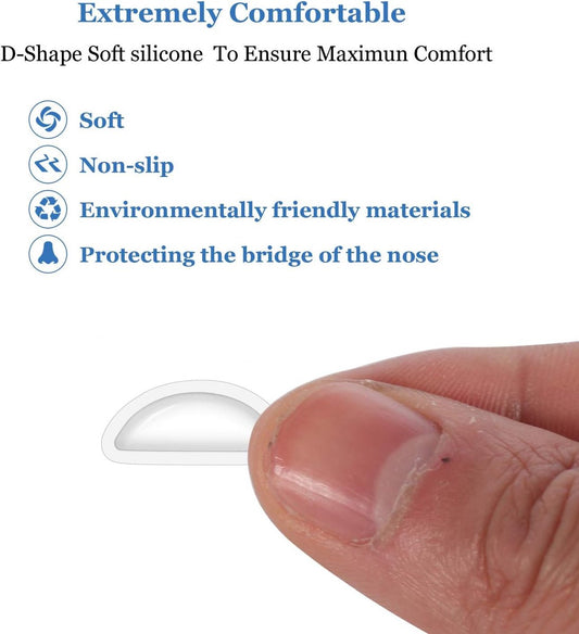 Nose Pads for Glasses - 20 Pairs - Nose Pads for Glasses with Air Chamber - Glasses Cushions - Silicone - V1188-NK-BOL-185