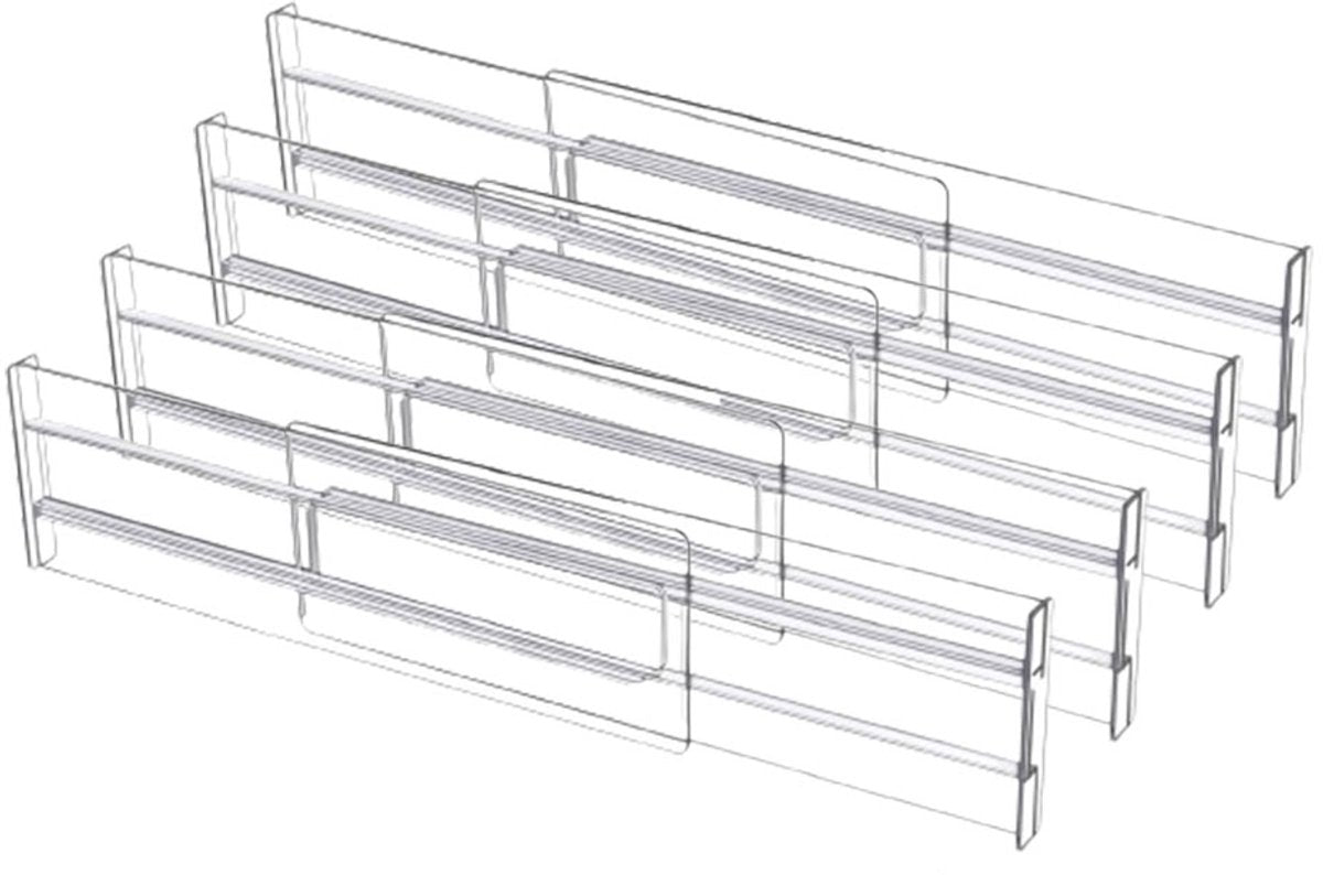 Drawer divider - 4 pieces - Drawer divider - Drawer organizer - Tools - Adjustable/extendable (27.5-52 cm) - V1188-NK-BOL-191