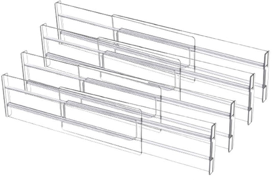 Drawer divider - 4 pieces - Drawer divider - Drawer organizer - Tools - Adjustable/extendable (27.5-52 cm) - V1188-NK-BOL-191