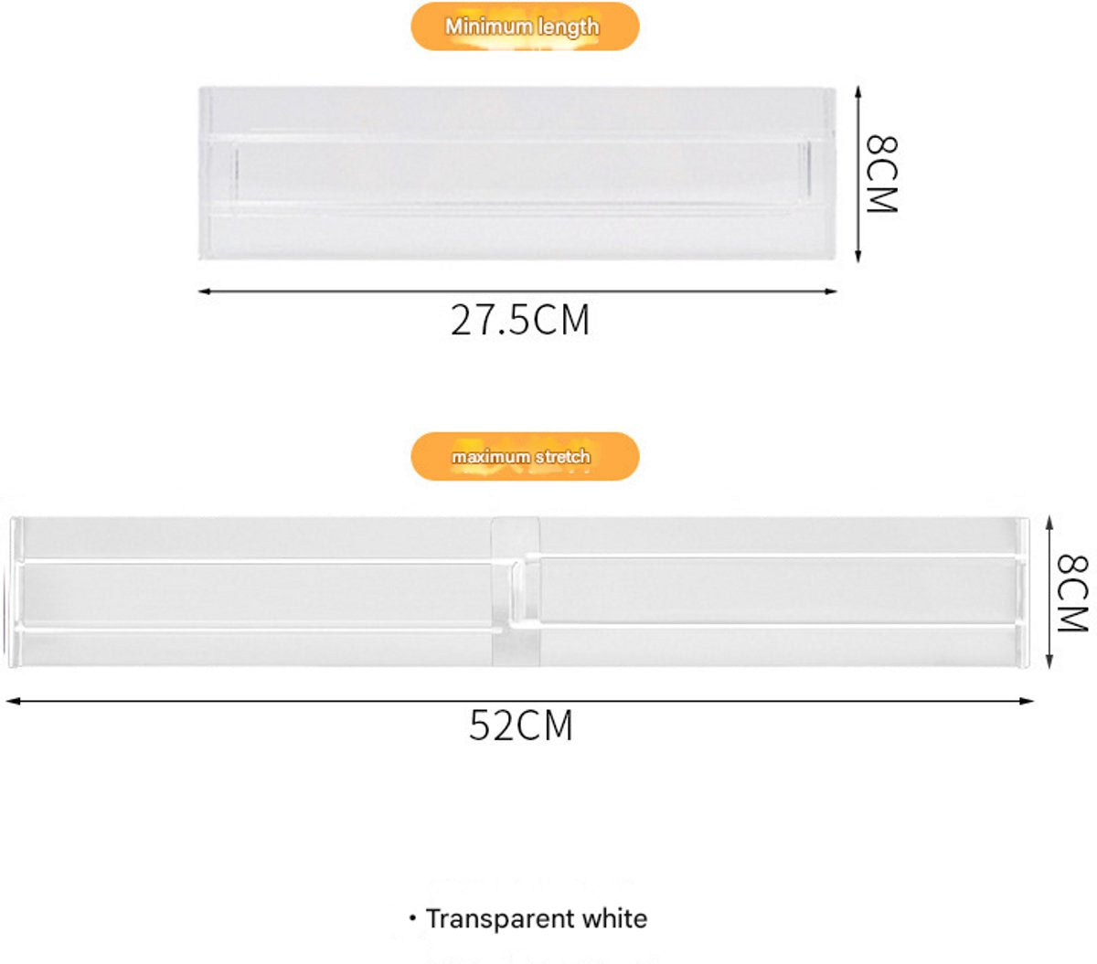 Drawer divider - 4 pieces - Drawer divider - Drawer organizer - Tools - Adjustable/extendable (27.5-52 cm) - V1188-NK-BOL-191