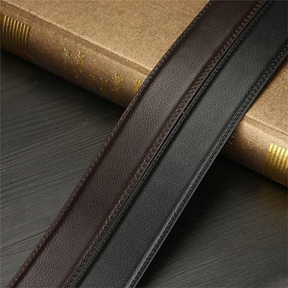 2 pieces - Men's Belt - Leather Belt - Adjustable - Gift Men - Shortenable - Gift Man - Cow Leather - Black & V1188-NK-BOL-2
