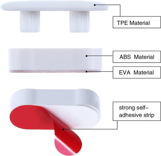 Toilet Seat Buffers - 8 Pieces - Toilet Seat Buffers - Extend Bidet Life - Toilet Seat Buffers - Silent and V1188-NK-BOL-203