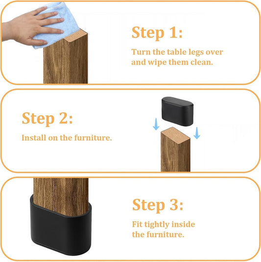 Chair Leg Caps - 20 Pieces - Chair Leg Protectors - PVC - Oval Furniture Leg Protectors - Floor Protectors - V1188-NK-BOL-206