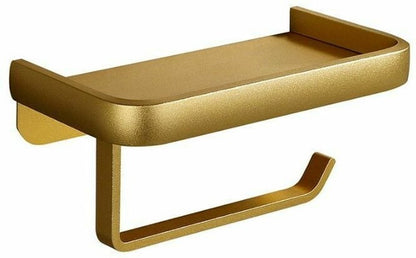 Toilet roll holder - WC roll holder - space aluminum - gold - Self-adhesive / Drilling - double layer - With V1188-NK-BOL-213