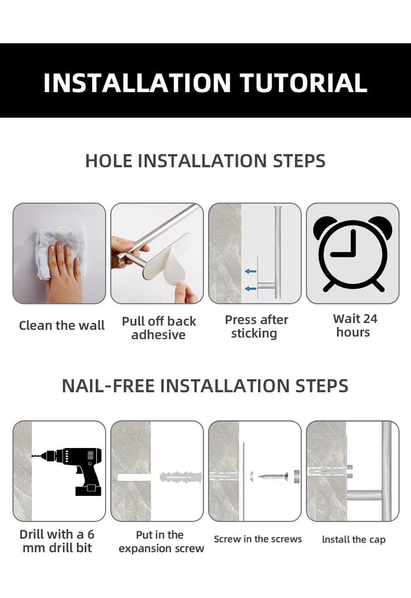 Toilet roll holder - WC roll holder - space aluminum - gold - Self-adhesive / Drilling - double layer - With V1188-NK-BOL-213