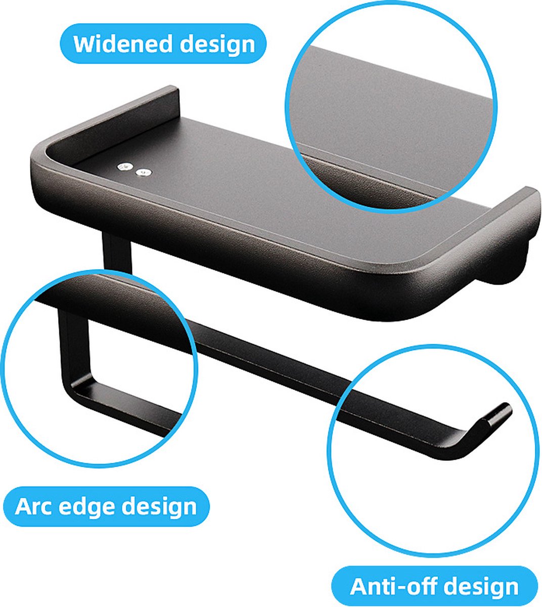 Toilet roll holder - WC roll holder - space aluminum - gold - Self-adhesive / Drilling - double layer - With V1188-NK-BOL-213