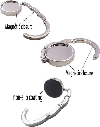 Bag Hanger Table - 2 pieces - Foldable bag hanger - Portable bag hook - Bag hook - With anti-slip pad - for V1188-NK-BOL-249