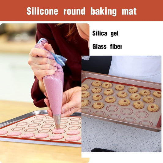 2 pieces Silicone macaron baking mat - 42 x 29.5 cm - Non-stick mat - Non-slip - Washable - Reusable - For V1188-NK-BOL-25