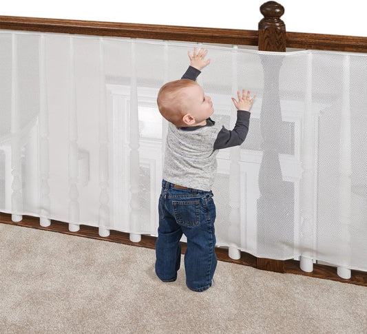 Safety Net - Baby and Animal Safety Gate - 600 x 79 cm - Robust - Adjustable - Baby Safety - Retractable V1188-NK-BOL-252