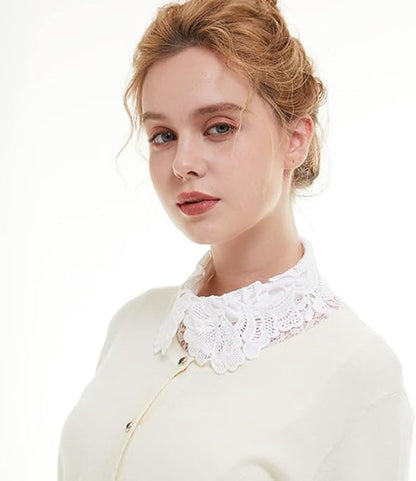 Blouse collar - Collars - Loose collar - Fake collar - Sweater Decorative - Round collar - White - One size - V1188-NK-BOL-255