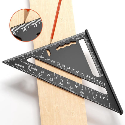 180mm Carpenter's Angle - Aluminum Ruler - Triangular Carpenter's Angle 45/90 Degrees - Carpenter's Square - V1188-NK-BOL-256