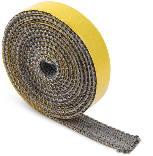 Stove Rope - Stove Cord - Fireplace Tape - Stove Gasket - Fiberglass - 3mm*15mm*2m - Black - Self-Adhesive - V1188-NK-BOL-261