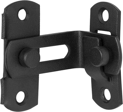 Door latch - 90 degree angle door locks with screws - black - stainless steel - security sliding lock - for V1188-NK-BOL-263