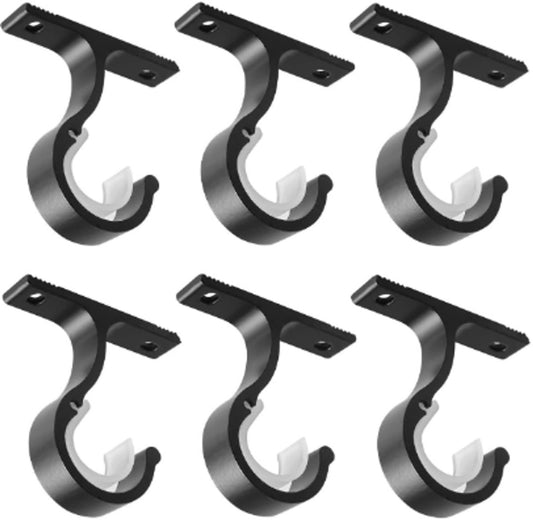 6 pieces - Curtain rod holder - curtain rod bracket - curtain rod mountings - black - 8.5cm - aluminum alloy V1188-NK-BOL-264
