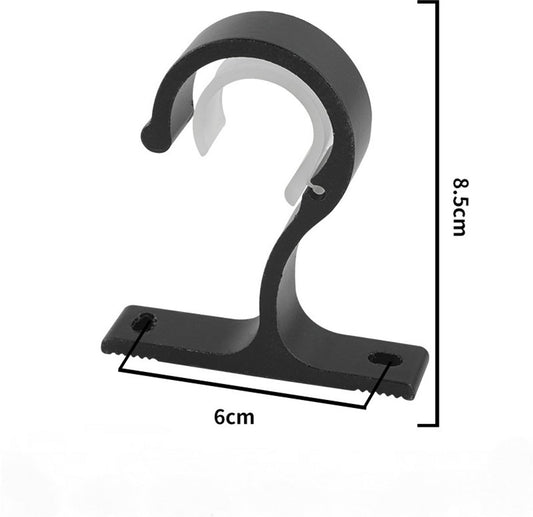 6 pieces - Curtain rod holder - curtain rod bracket - curtain rod mountings - black - 8.5cm - aluminum alloy V1188-NK-BOL-264