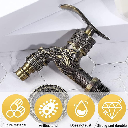 Vintage faucet - antique faucet - wall faucet - garden faucet - 10.5 * 10.8 * 7.3 cm - zinc alloy - bronze - V1188-NK-BOL-267