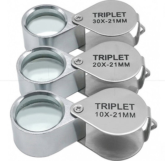 pieces - Jeweler's loupe - Diamond loupe - Pocket size - Magnification 30x + 20x + 10x - 60 * 25 * 18 mm - V1188-NK-BOL-270