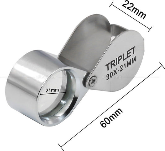 pieces - Jeweler's loupe - Diamond loupe - Pocket size - Magnification 30x + 20x + 10x - 60 * 25 * 18 mm - V1188-NK-BOL-270