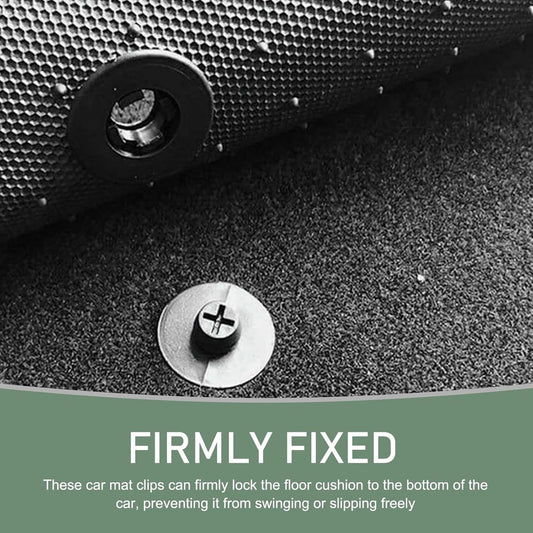 Car Floor Mat Fastening Clips - Pack of 10 - For Attaching Car Anti-Slip Mats - Car Mat Fastening Buckles - V1188-NK-BOL-272