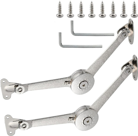 2 pieces - Flap hinge - Kitchen cabinet hinge - Furniture hinge - Overlay hinge - with brake - With screws V1188-NK-BOL-279