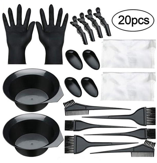 Hair Dye Set - 20-Piece - Paint Brush - Hair Dye Brushes - Brush + Tray + Gloves - Hair Dye Supplies - Hair V1188-NK-BOL-280