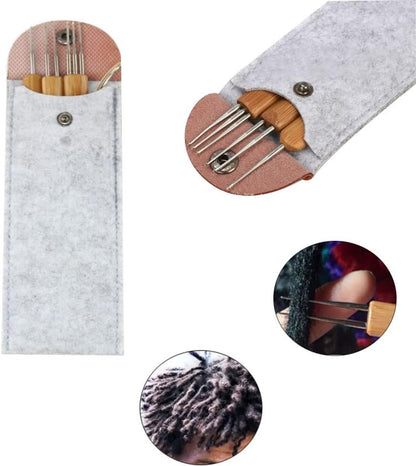 Set of 6 - Crochet needles - Dreadlocks tool - Crochet - 0.75 mm - Storage bag V1188-NK-BOL-282