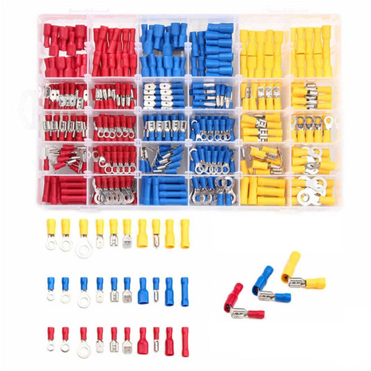 Cable lug set - 480 pieces - 30 types of flat terminals - Crimp connections with insulating sleeves, flat V1188-NK-BOL-289