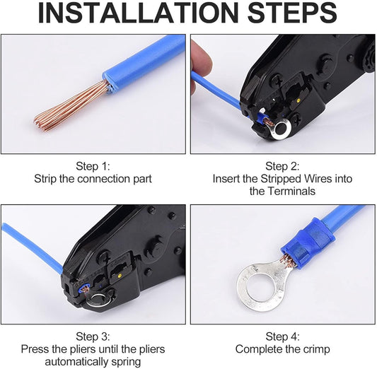 Cable lug set - 480 pieces - 30 types of flat terminals - Crimp connections with insulating sleeves, flat V1188-NK-BOL-289