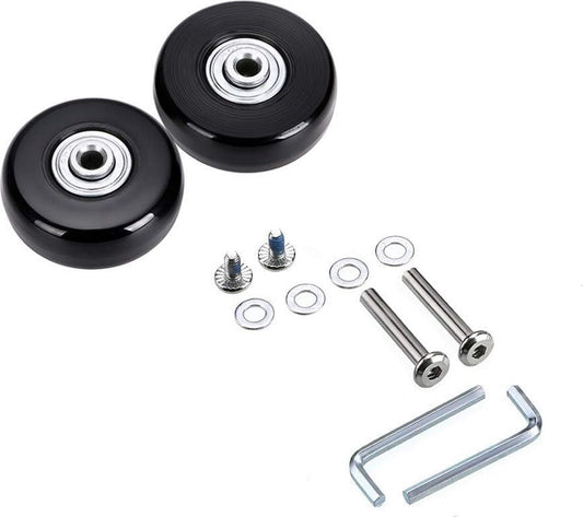 Set of 2 - Suitcase wheels - Replacement wheels for suitcases - Rubber casters - Bearings - Repair kits - V1188-NK-BOL-291