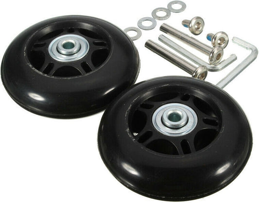 Set of 2 - Suitcase wheels - Replacement wheels for suitcases - Rubber casters - Bearings - Repair kits - V1188-NK-BOL-293