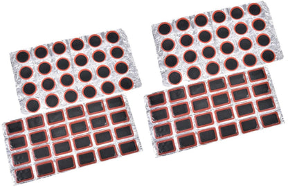 96 pieces - Tire patches - Outdoor bicycle tire tool - Round, rectangular - 28.8 mm, 34 * 24.5 mm - Black - V1188-NK-BOL-294