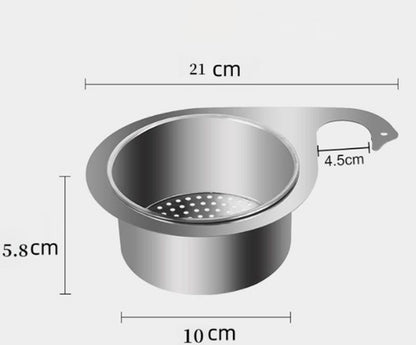 Colander - Sink Colander - 21*5.8 cm - Kitchen Utensils - Kitchen Colander - Silver - Stainless Steel - Sink V1188-NK-BOL-301