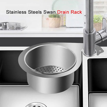 Colander - Sink Colander - 21*5.8 cm - Kitchen Utensils - Kitchen Colander - Silver - Stainless Steel - Sink V1188-NK-BOL-301