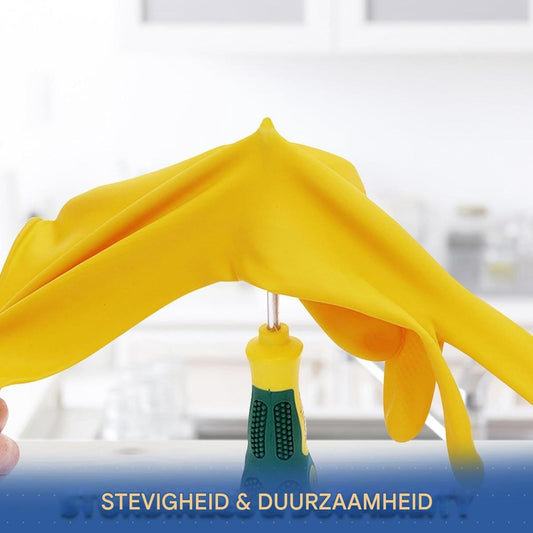 Cleaning gloves - size M - Household gloves - Extra Grip - Rubber - Suitable for damp environments such as V1188-NK-BOL-303