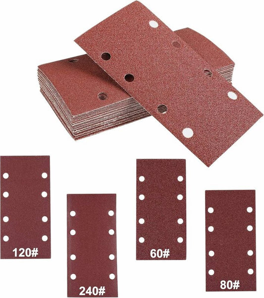 40 pieces - rectangular sandpaper - 60/80/120/240 - grit sandpaper for orbital sander - For wood and metal - V1188-NK-BOL-305
