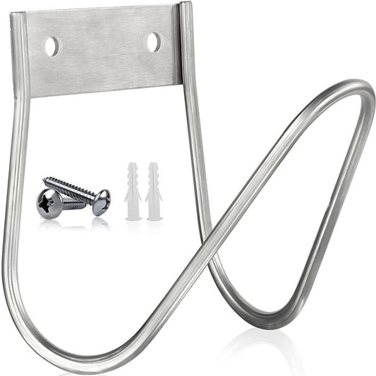 Garden Hose Holder - Stainless Steel - Silver - 17.5 x 15 x 16 cm - Wall-Mounted Hose Bracket - Garden Hose V1188-NK-BOL-306