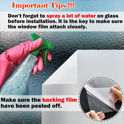 Window film - 45 x 200cm - PVC - translucent matt - Anti-glare - Static - No glue - for bathroom home office V1188-NK-BOL-309