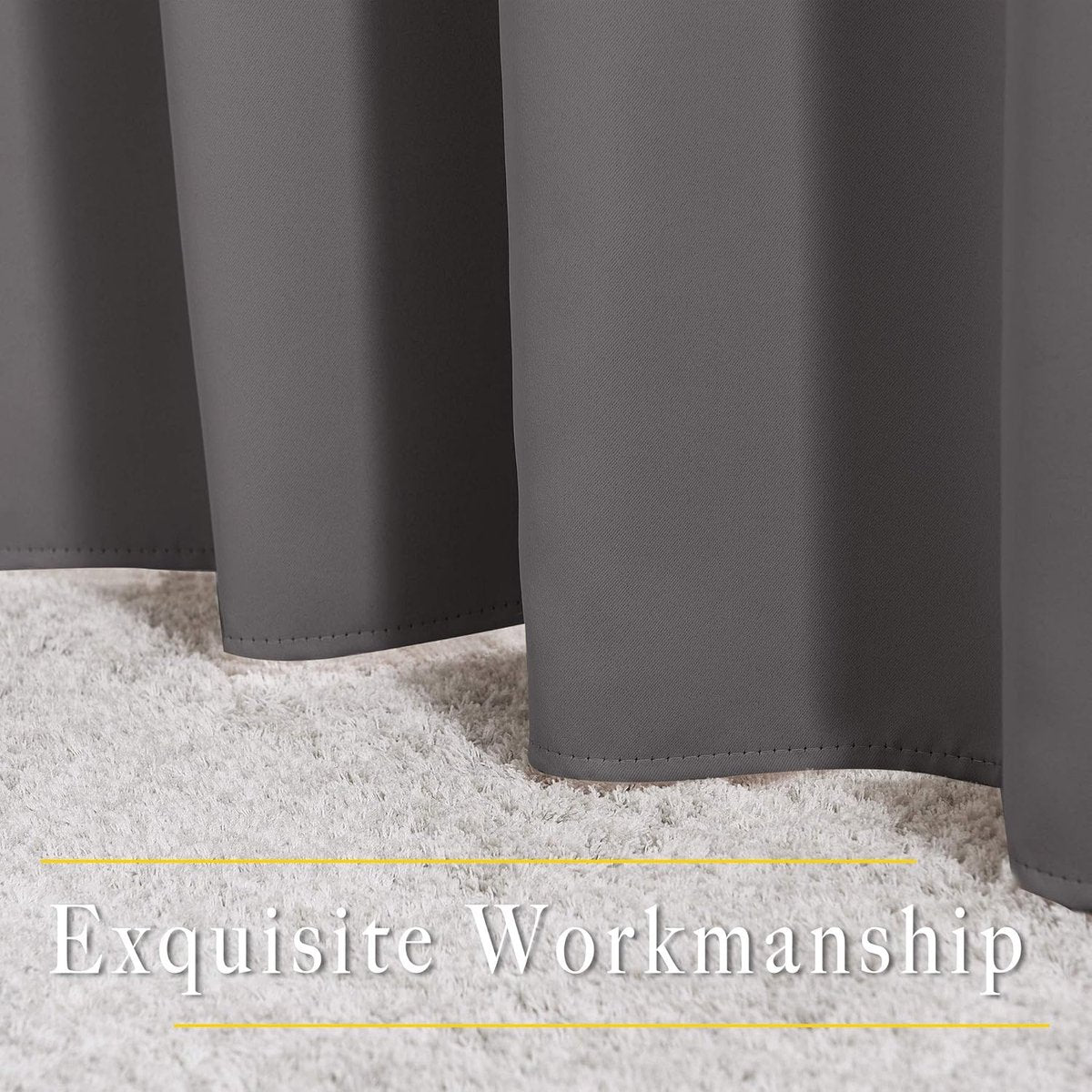 Curtain - Luxury, Blackout - 150*200 cm - Gray - 1 Piece - ready-made - with holes V1188-NK-BOL-310