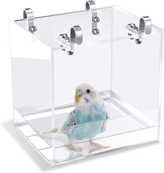 Bird bath - Fauna bath - Bird bath - Hanging bird bath/bowl/house - 13*11*13CM - Transparent - Bird cage bath V1188-NK-BOL-319