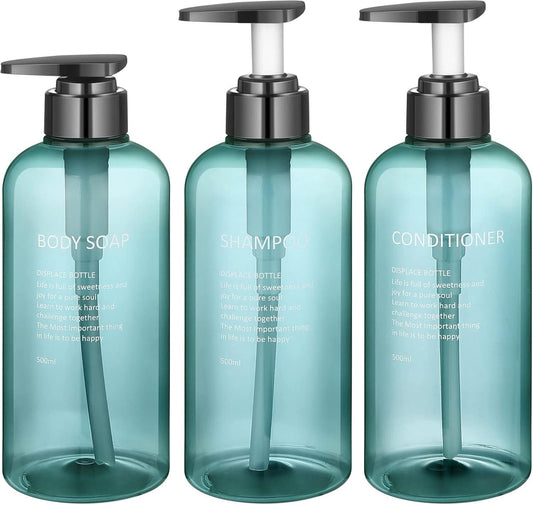 Soap dispenser - 3 pieces - Empty travel bottles - shampoo conditioner, shower gel dispenser - pump dispenser V1188-NK-BOL-320