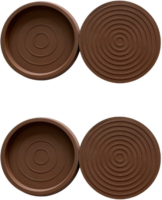 4 Pieces - Non-Slip Furniture Pads - Rubber - Brown - Round - For Floor and Furniture Protection - Suitable V1188-NK-BOL-323