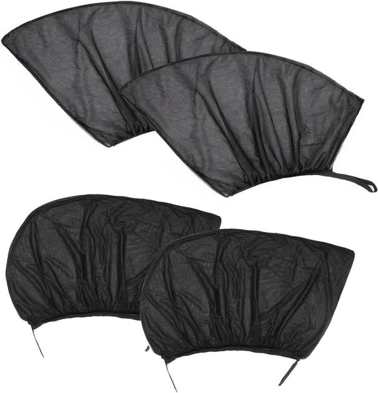 Car Sunshade - 4 Pieces - Suitable for Front and Rear Windows - Polyester - UV Protection - Car Sunshade for V1188-NK-BOL-325