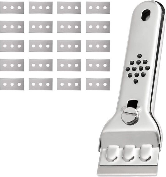 Ceramic Plate Scraper - Hob Scraper Scraper With 20 Extra Blades - Paint Scraper - suitable for glass or V1188-NK-BOL-327