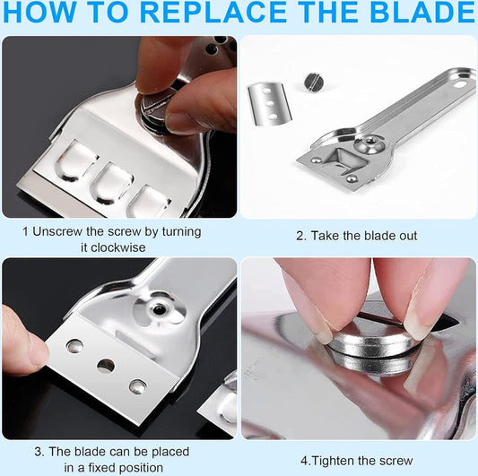 Ceramic Plate Scraper - Hob Scraper Scraper With 20 Extra Blades - Paint Scraper - suitable for glass or V1188-NK-BOL-327
